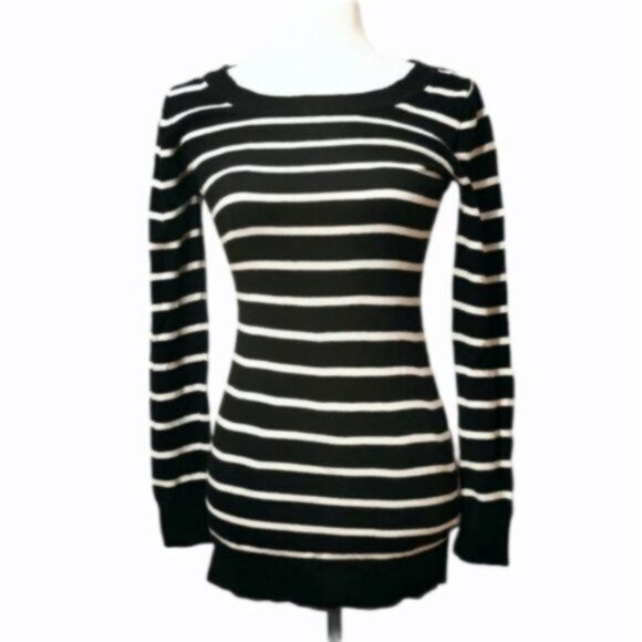 Garage black and white long striped sweater - Picture 1 of 2